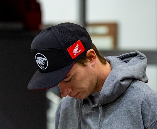 PHX Racing Honda Premium 7-Panel (Low Profile) Vented Snapback (BLACK)
